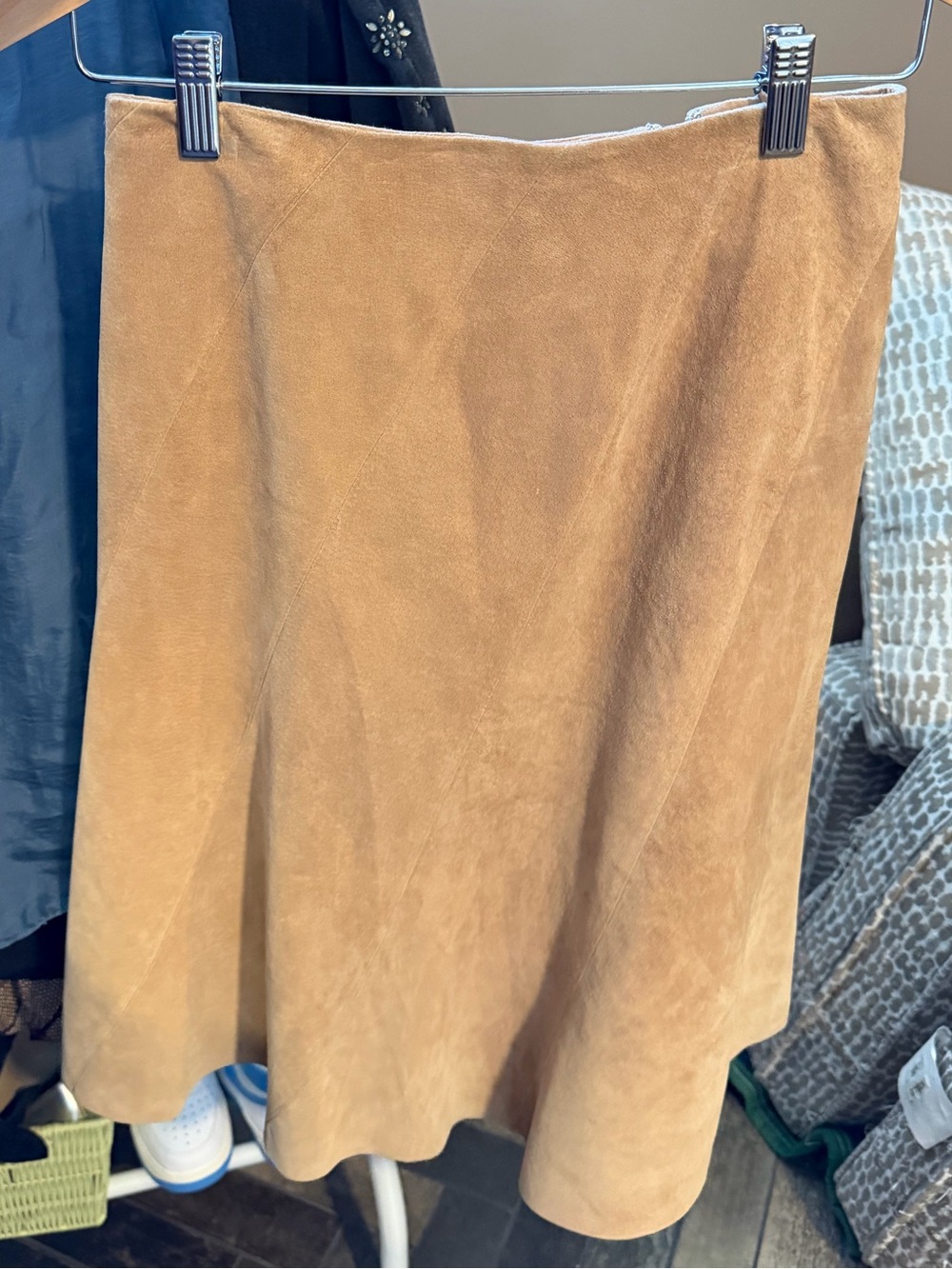 Leather Suede A-Line Skirt